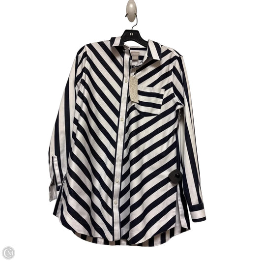 Top Long Sleeve By Chicos In Striped Pattern, Size: S