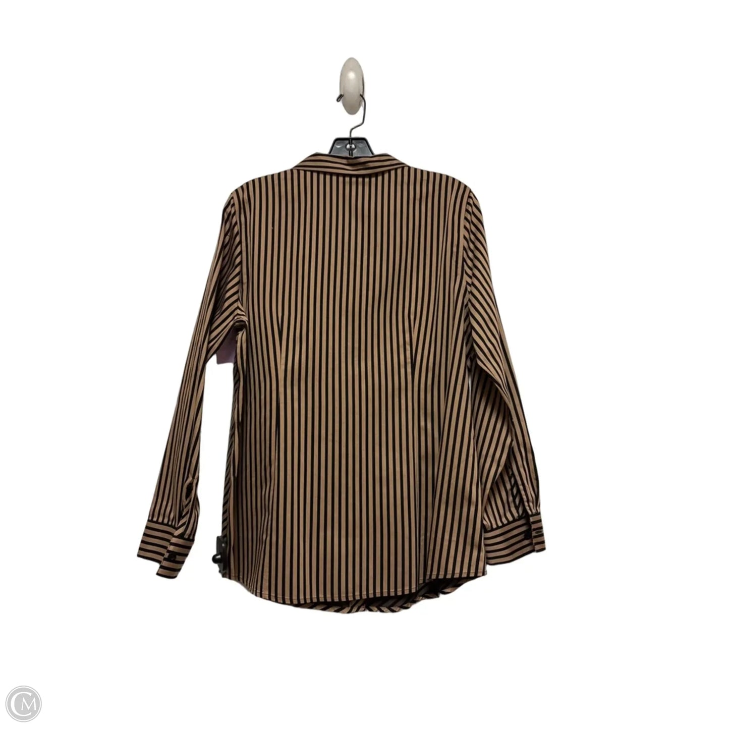 Top Long Sleeve By Chicos In Black & Tan, Size: M