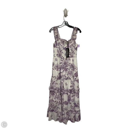 Dress Casual Midi By Clothes Mentor In Purple & White, Size: M