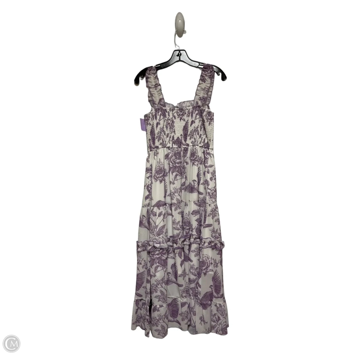 Dress Casual Midi By Clothes Mentor In Purple & White, Size: M