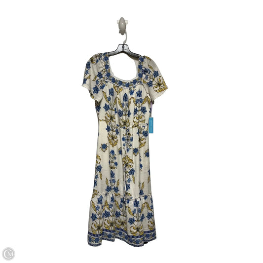 Dress Casual Midi By Draper James In Blue & Yellow, Size: S