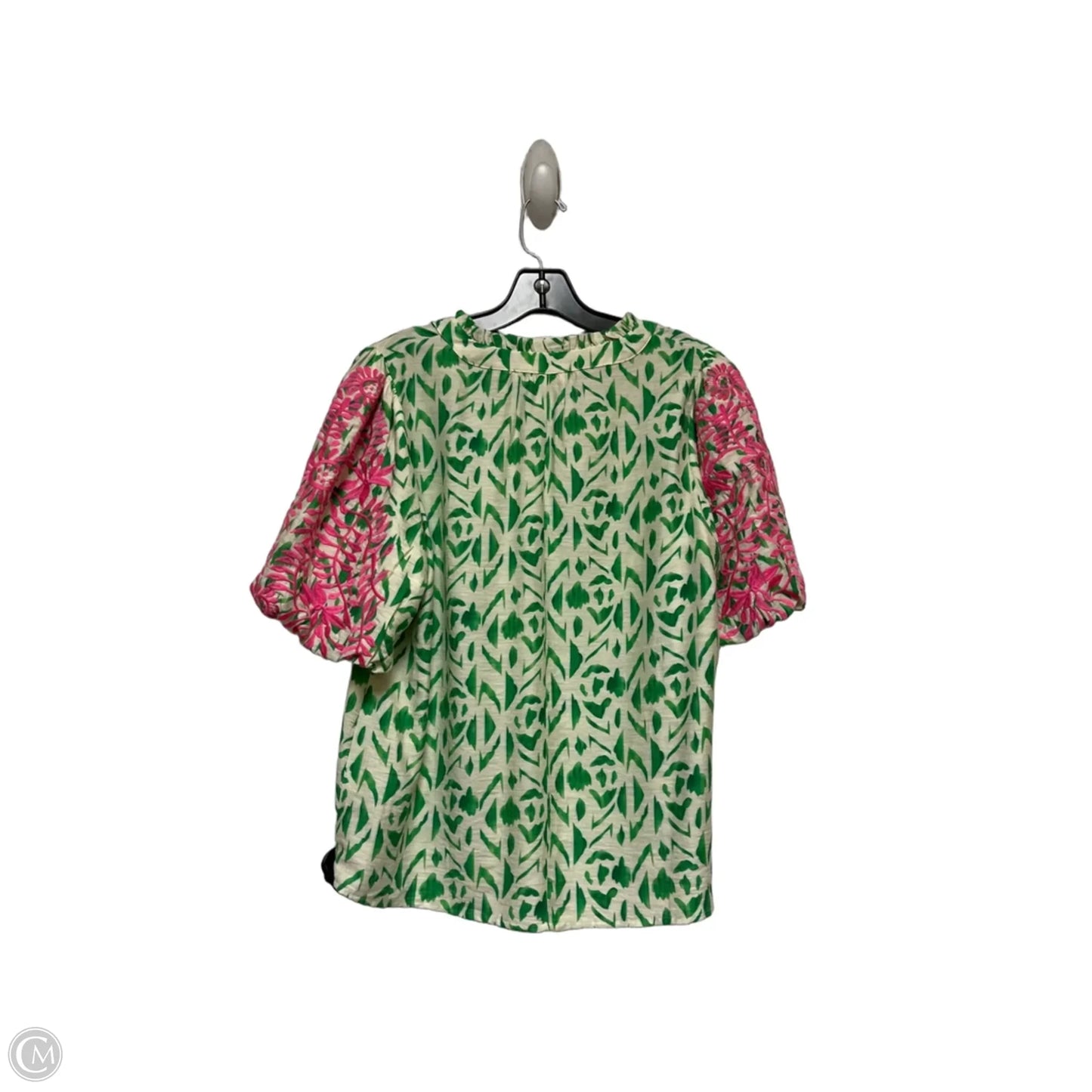 Top Short Sleeve By Voy In Green & Pink, Size: S
