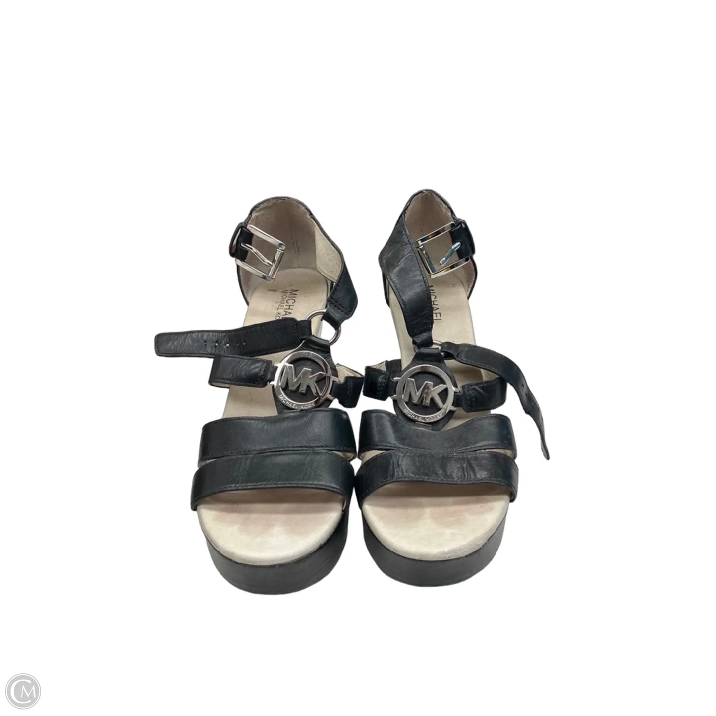 Sandals Heels Wedge By Michael By Michael Kors In Black, Size: 8.5