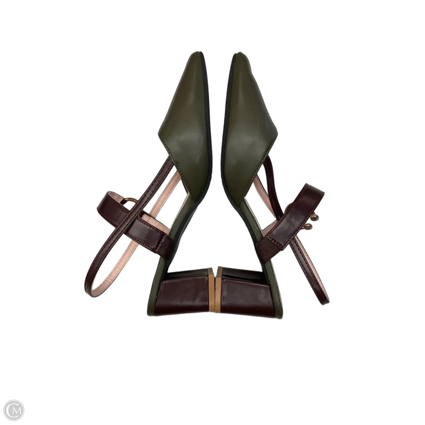 Shoes Heels Block By Clothes Mentor In Brown & Green, Size: 8.5