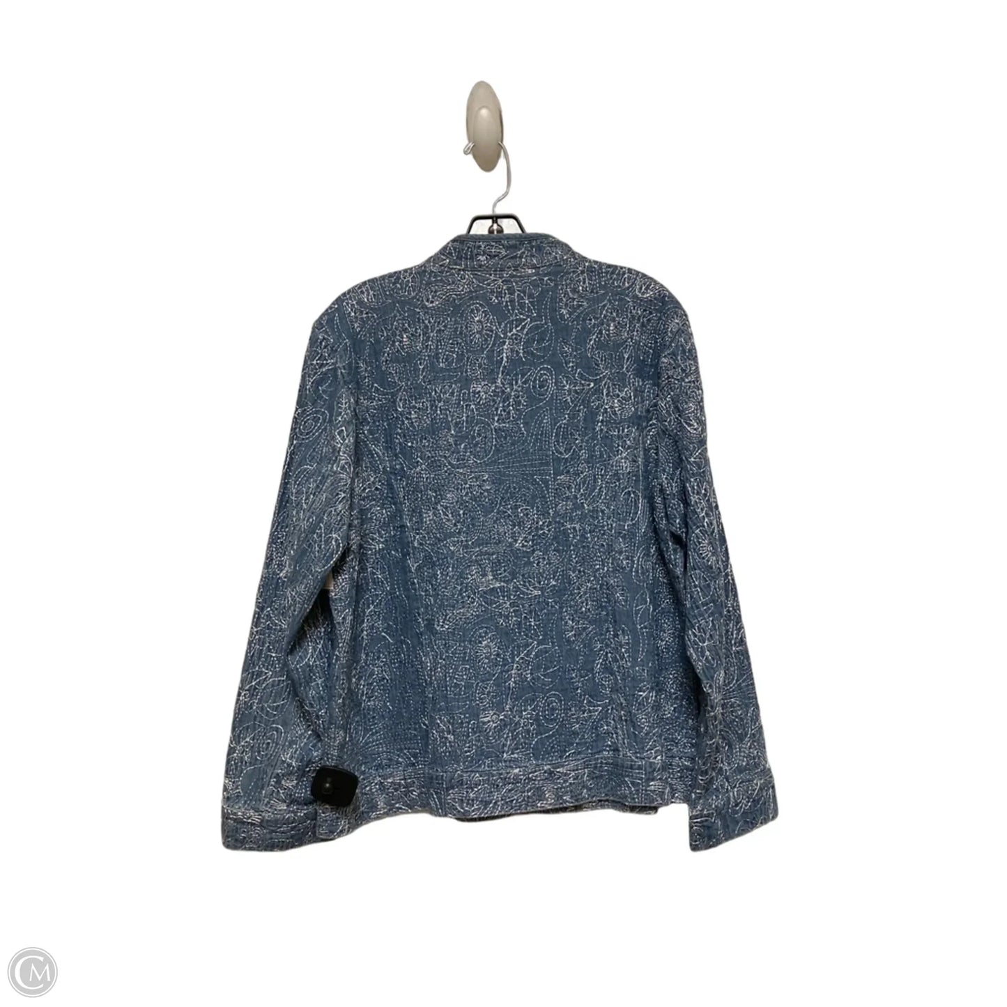 Jacket Other By Chicos In Blue & White, Size: L