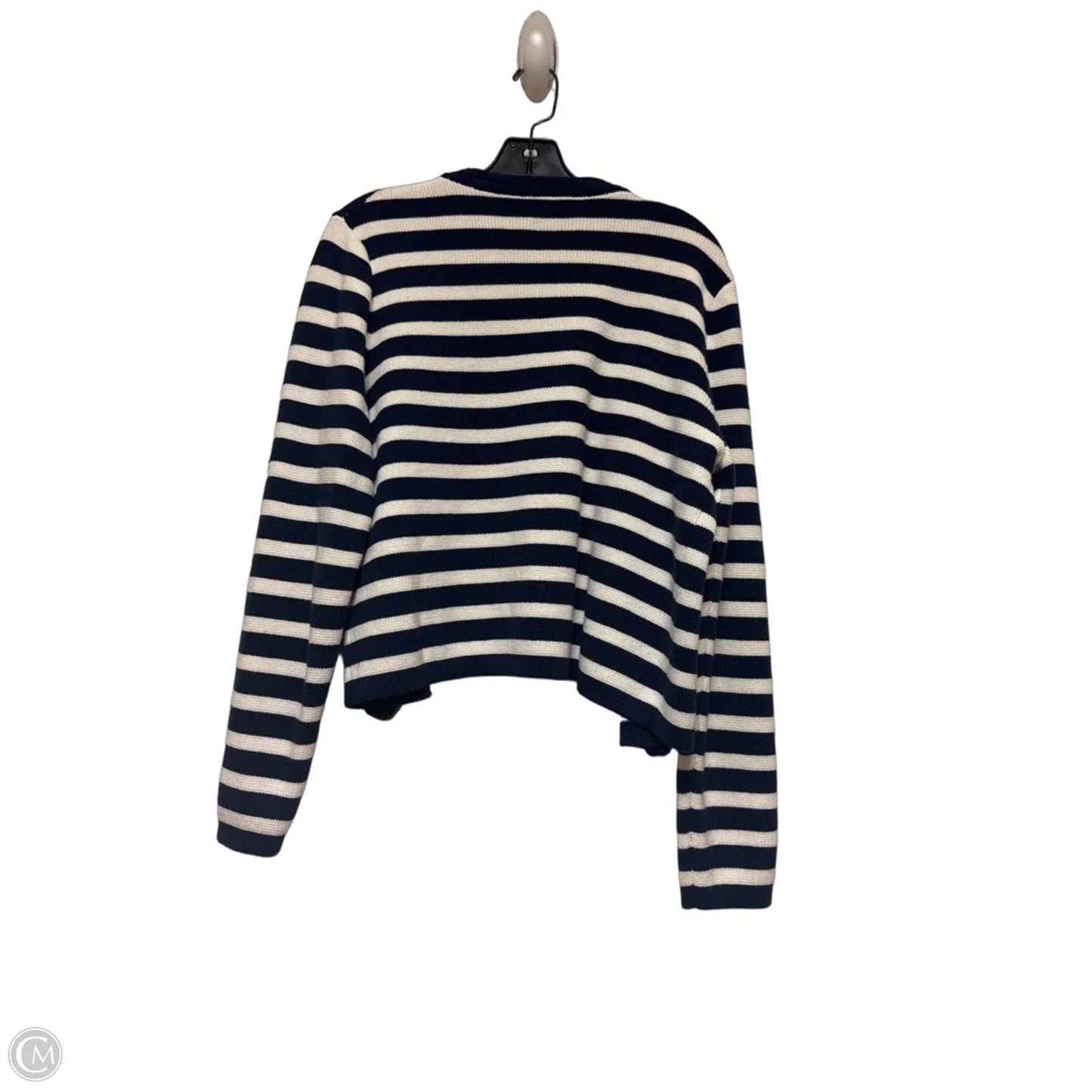 Cardigan By J. Crew In Blue & White, Size: M