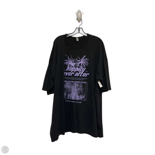 Top Short Sleeve Basic By Clothes Mentor In Black & Purple, Size: 3x