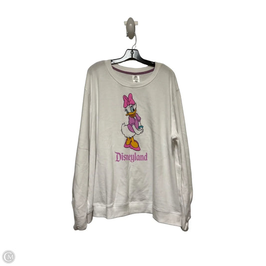 Sweatshirt Hoodie By Disney Store In Pink & White, Size: 3x
