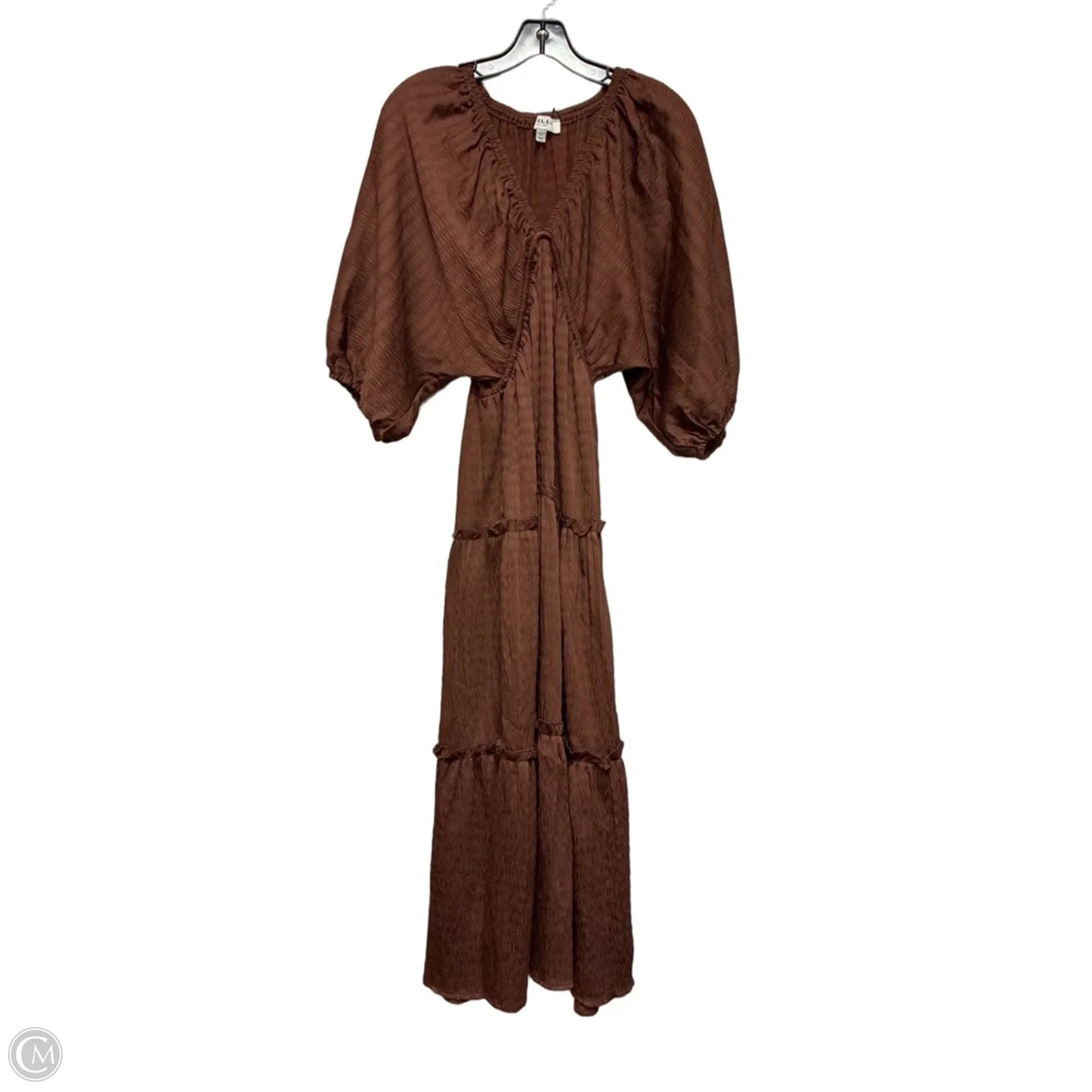 Dress Casual Midi By Gilli In Brown, Size: L