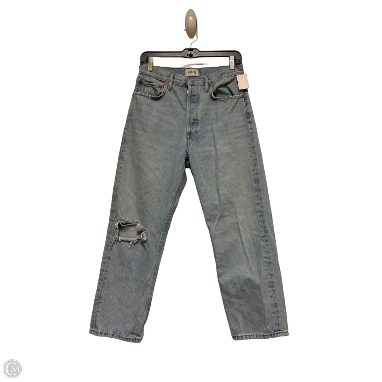 Jeans Straight By Agolde In Blue Denim, Size: 4