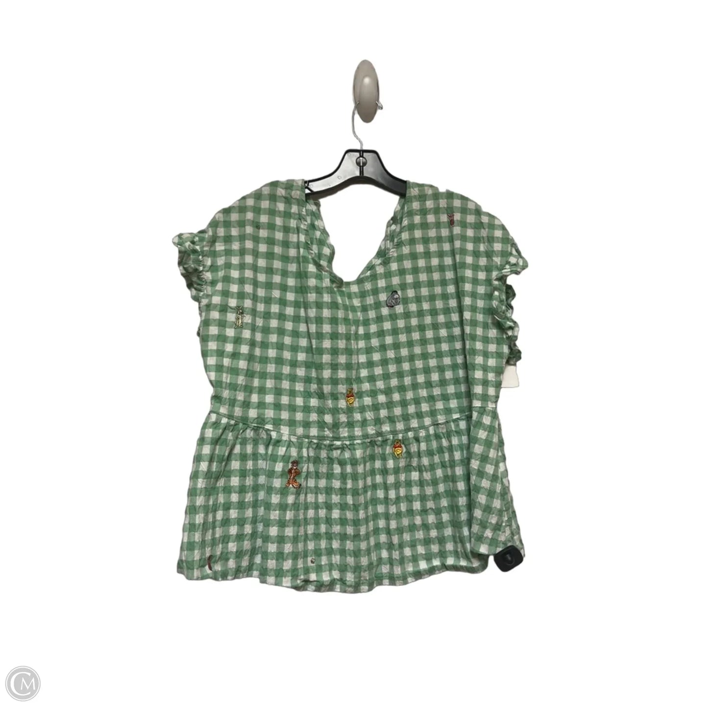 Top Short Sleeve By Disney Store In Green & White, Size: 1x