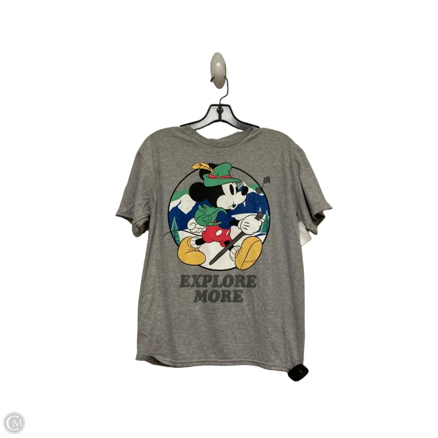 Top Short Sleeve Basic By Disney In Grey, Size: L