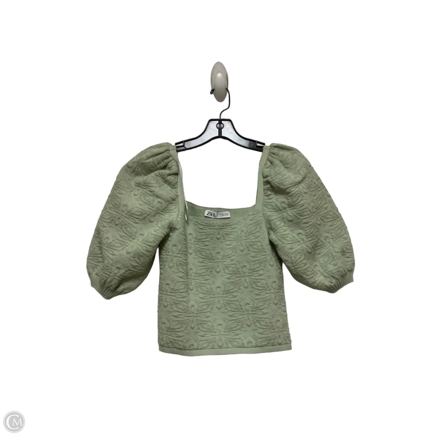 Top Short Sleeve By Zara In Green, Size: M