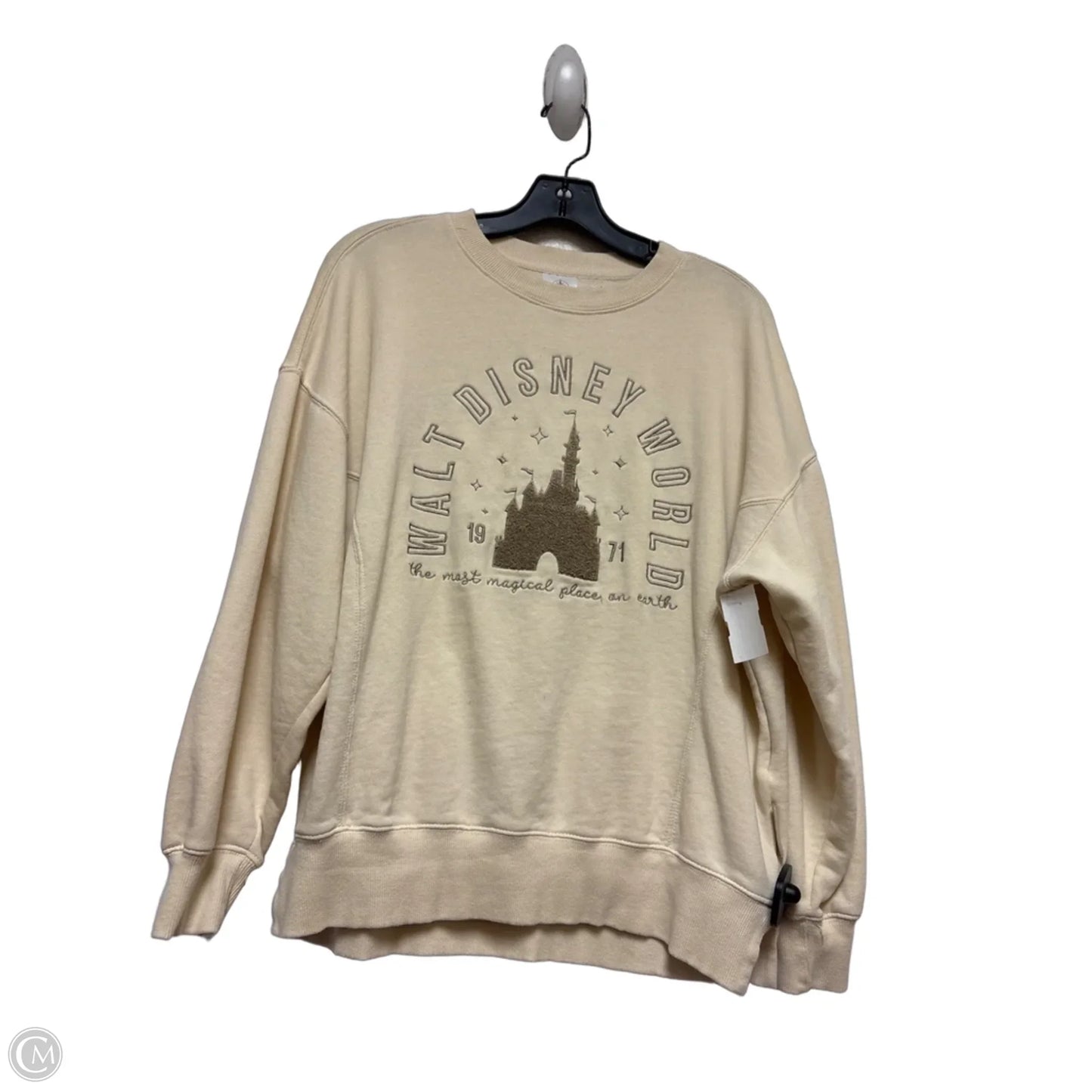 Sweatshirt Crewneck By Disney Store In Cream, Size: Xs