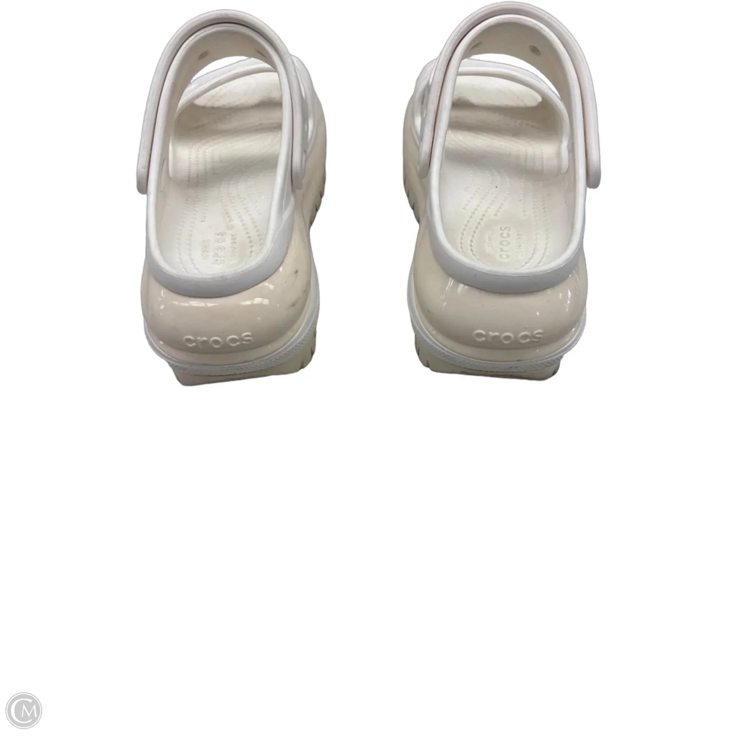 Sandals Heels Platform By Crocs In White, Size: 6