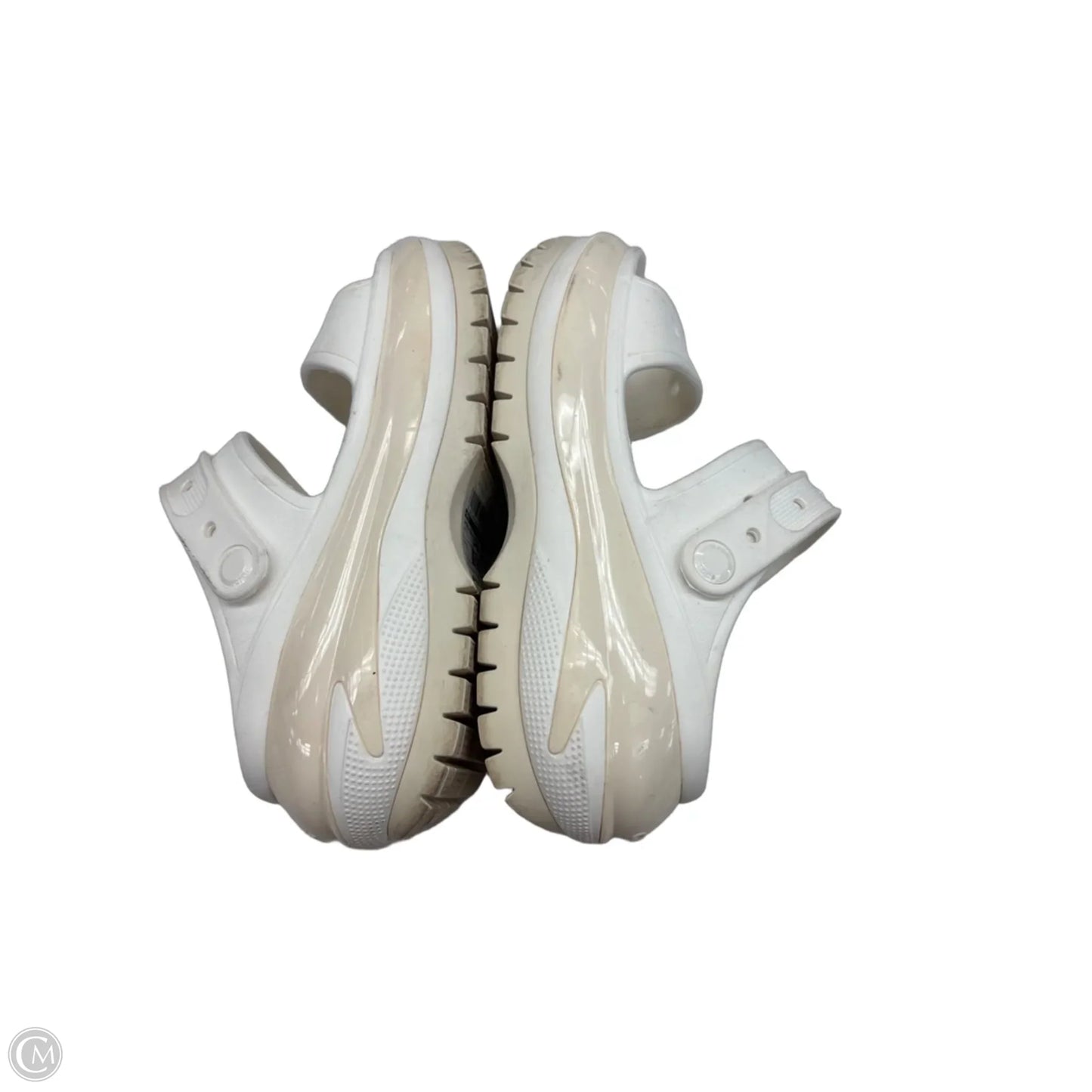 Sandals Heels Platform By Crocs In White, Size: 6
