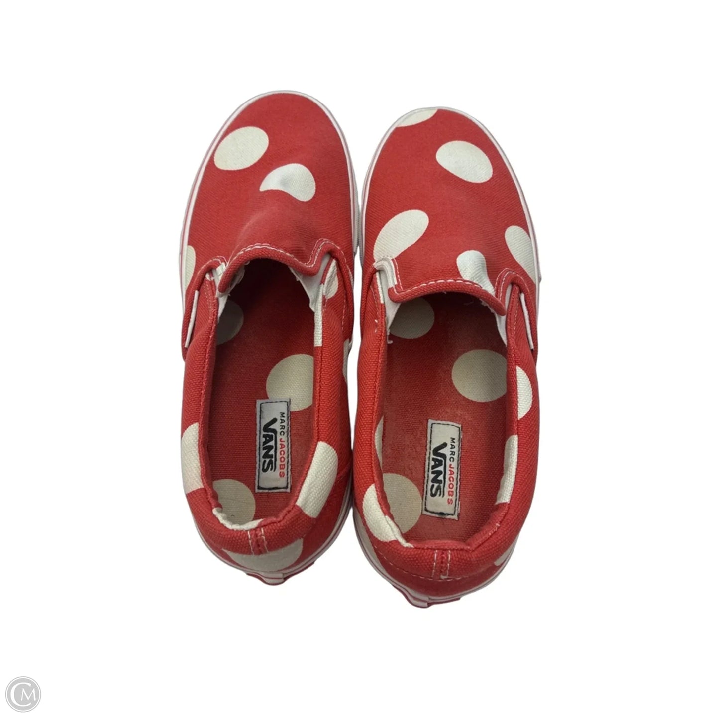 Shoes Sneakers By Vans In Red & White, Size: 9.5