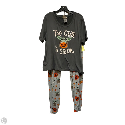 Pajamas 2pc By Clothes Mentor In Grey & Orange, Size: L