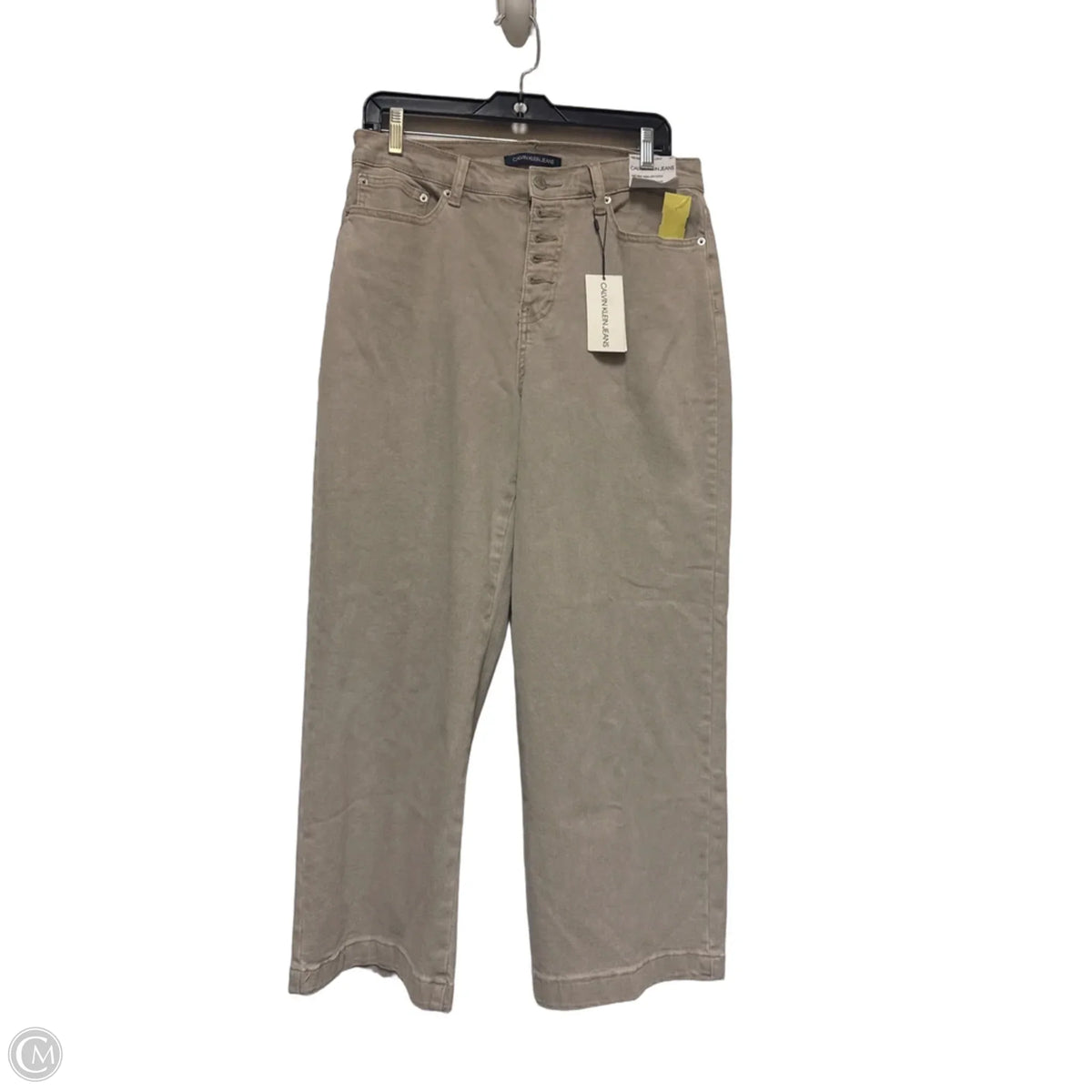 Jeans Cropped By Calvin Klein In Tan, Size: 8