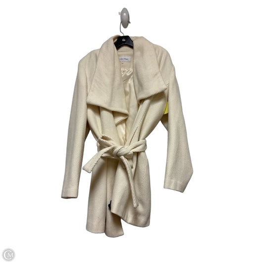 Coat Peacoat By Calvin Klein In Cream, Size: Xl