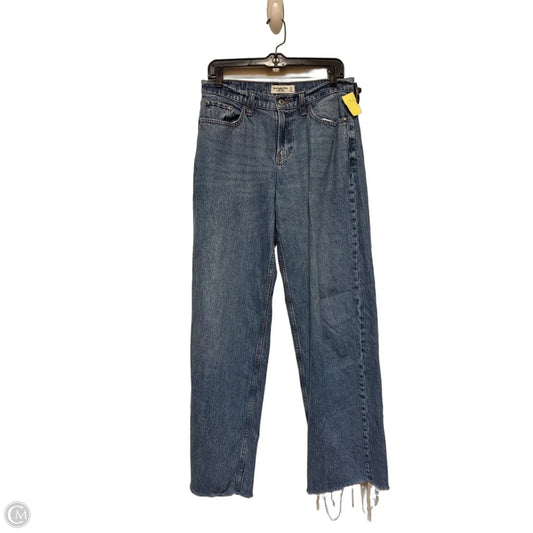 Jeans Wide Leg By Abercrombie And Fitch In Blue Denim, Size: 4l