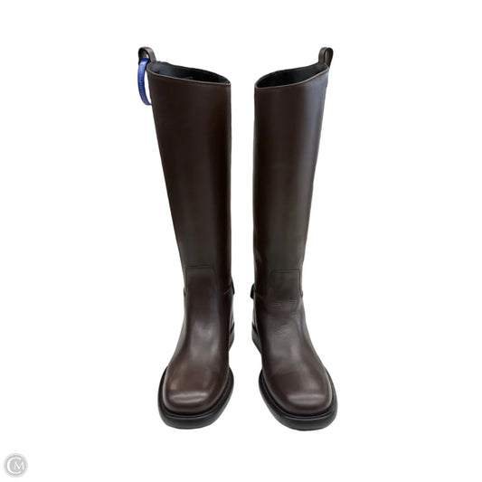 Boots Luxury Designer By Burberry In Brown, Size: 8.5 (Sz 38.5)