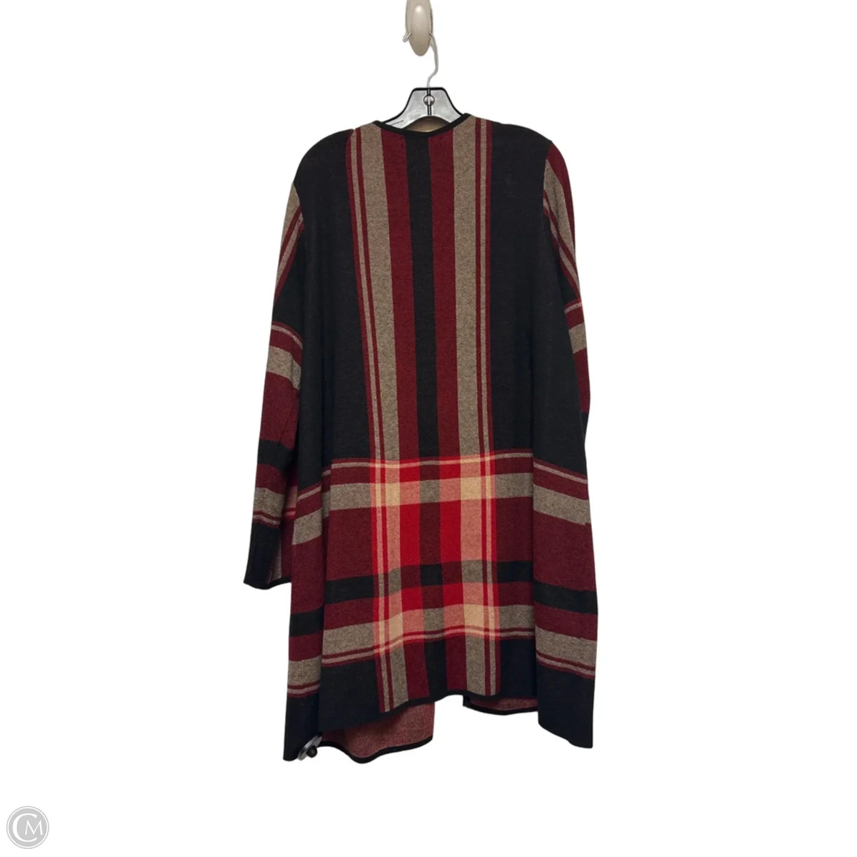 Sweater Cardigan By Kasper In Plaid Pattern, Size: 2x