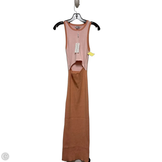 Dress Casual Midi By Petal & Pup In Orange & Pink, Size: S