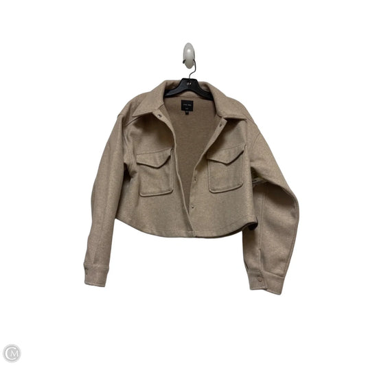 Jacket Shirt By Love Tree In Beige, Size: L