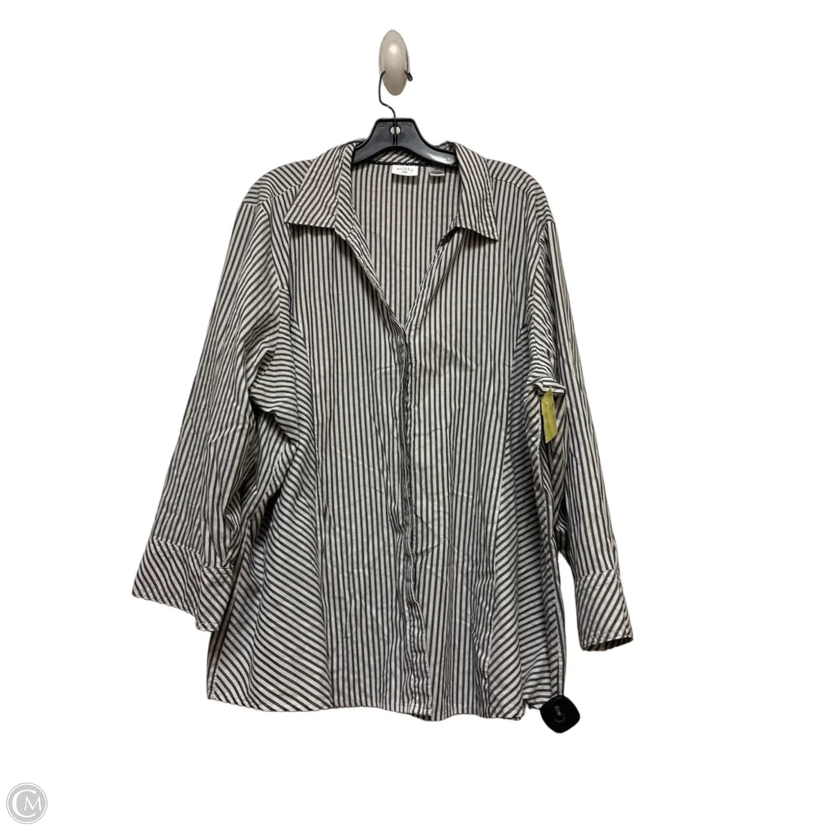 Top Long Sleeve By Riders In Striped Pattern, Size: 3x