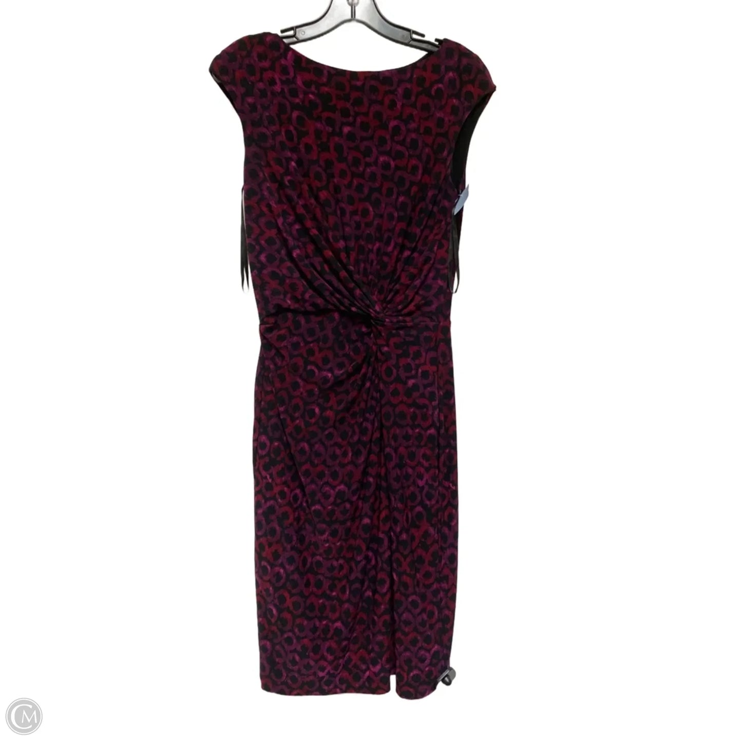 Dress Casual Midi By Ralph Lauren In Black & Purple, Size: 4