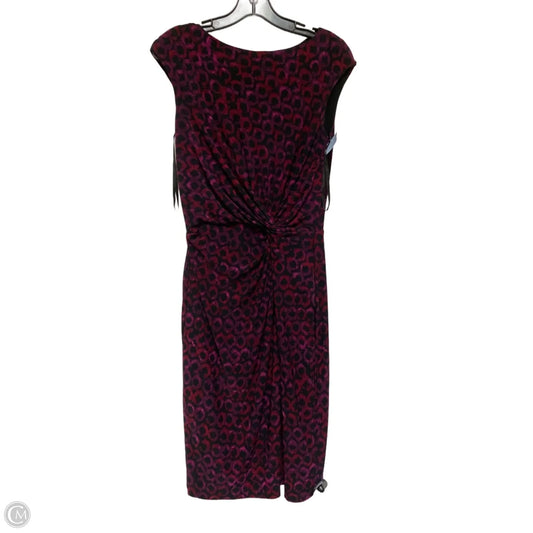 Dress Casual Midi By Ralph Lauren In Black & Purple, Size: 4