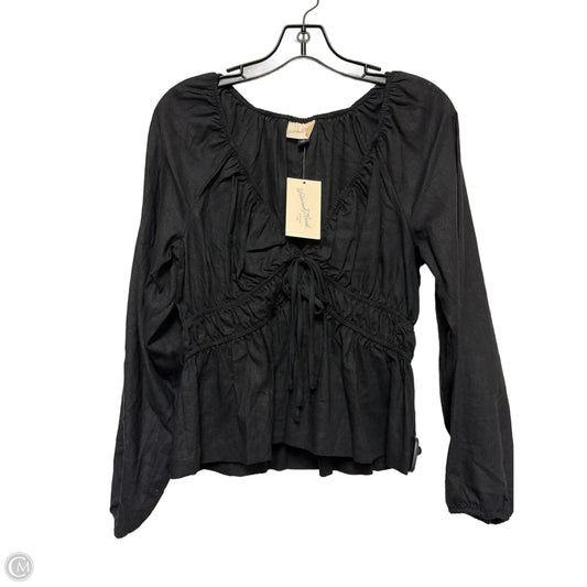 Top Long Sleeve By Universal Thread In Black, Size: S