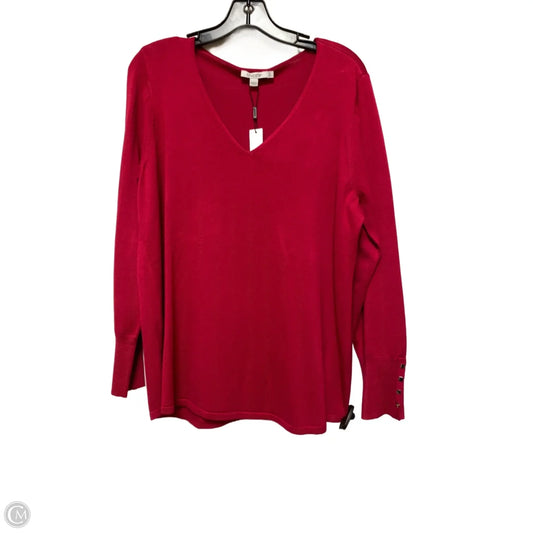 Top Long Sleeve Basic By Chicos In Pink, Size: L