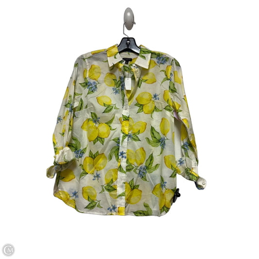 Top Long Sleeve By Talbots In Green & Yellow, Size: Sp