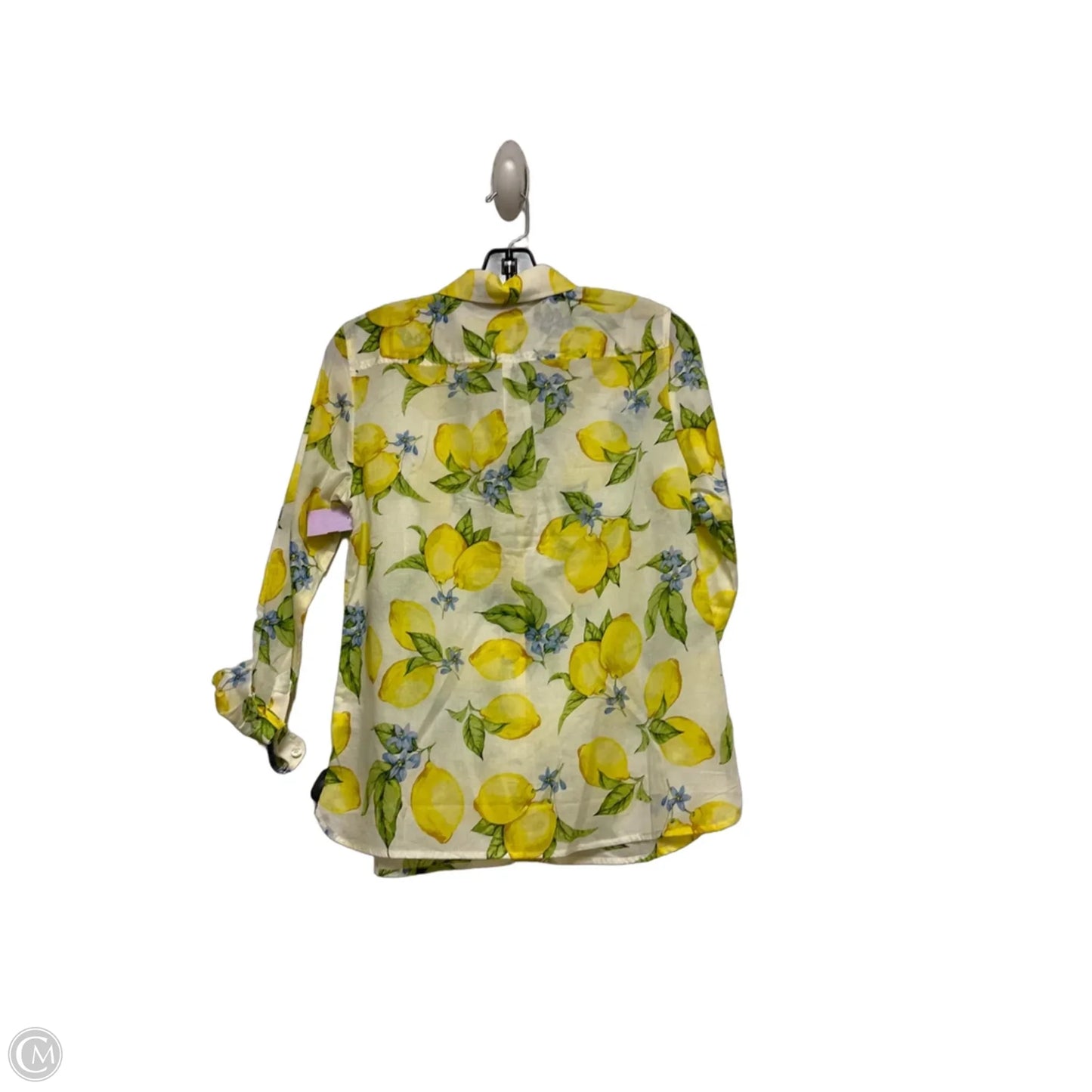Top Long Sleeve By Talbots In Green & Yellow, Size: Sp