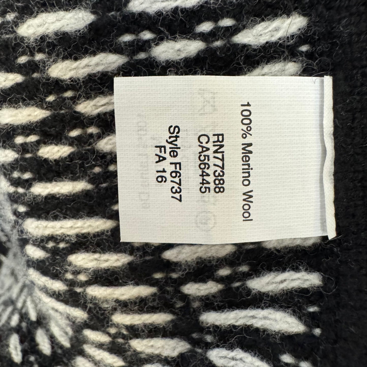 Merino Woolen Sweater Coat By Madewell In Black & White, Size: XXS/XS