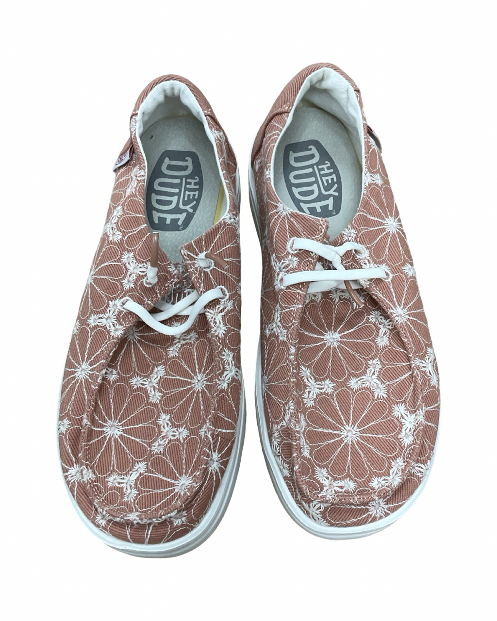 hir0.to.maronページ Shoes Sneakers By Hey Dude In Orange & White, Size:9