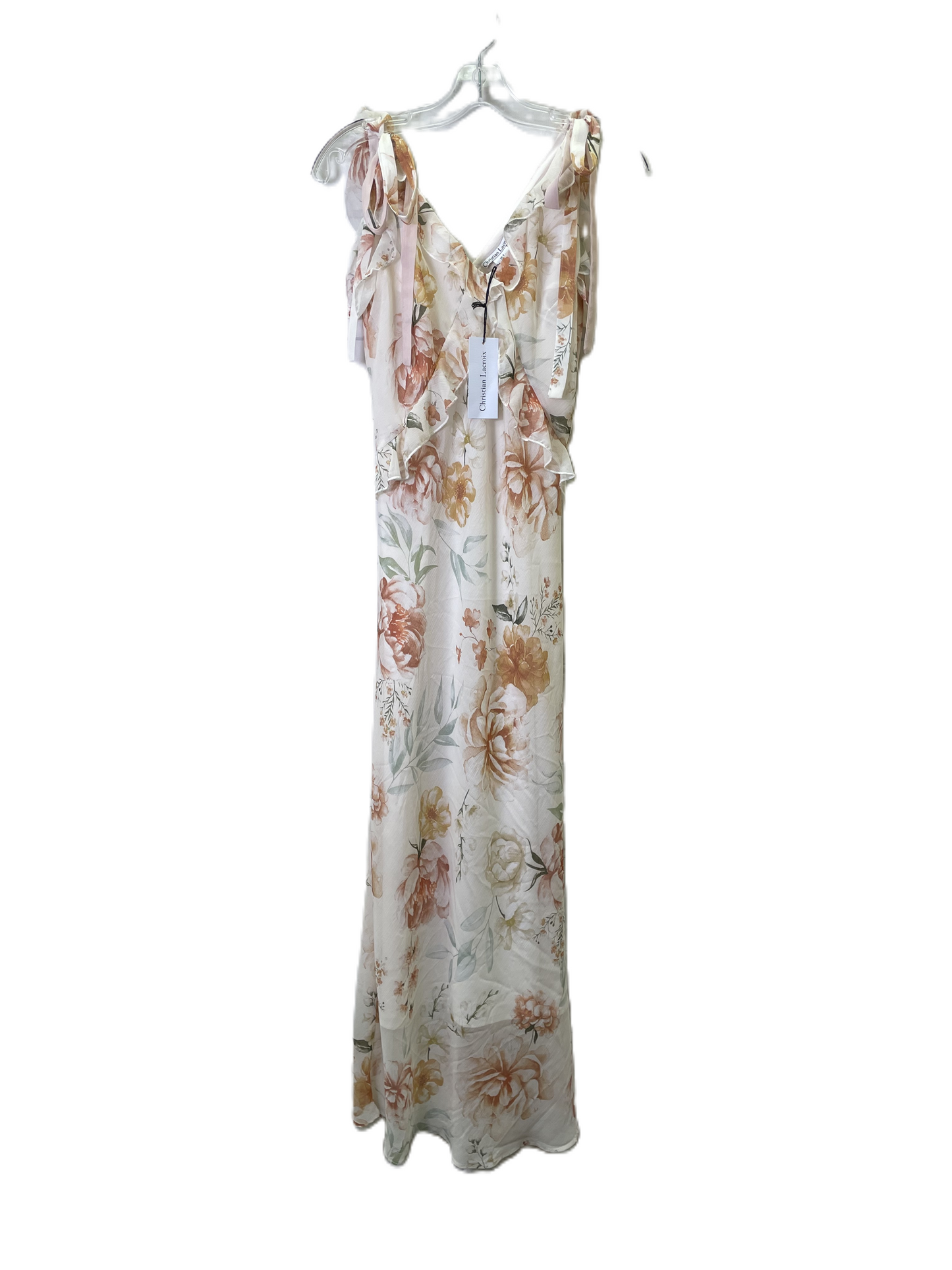 Dress Designer By Christian Lacroix In Peach, Size: S