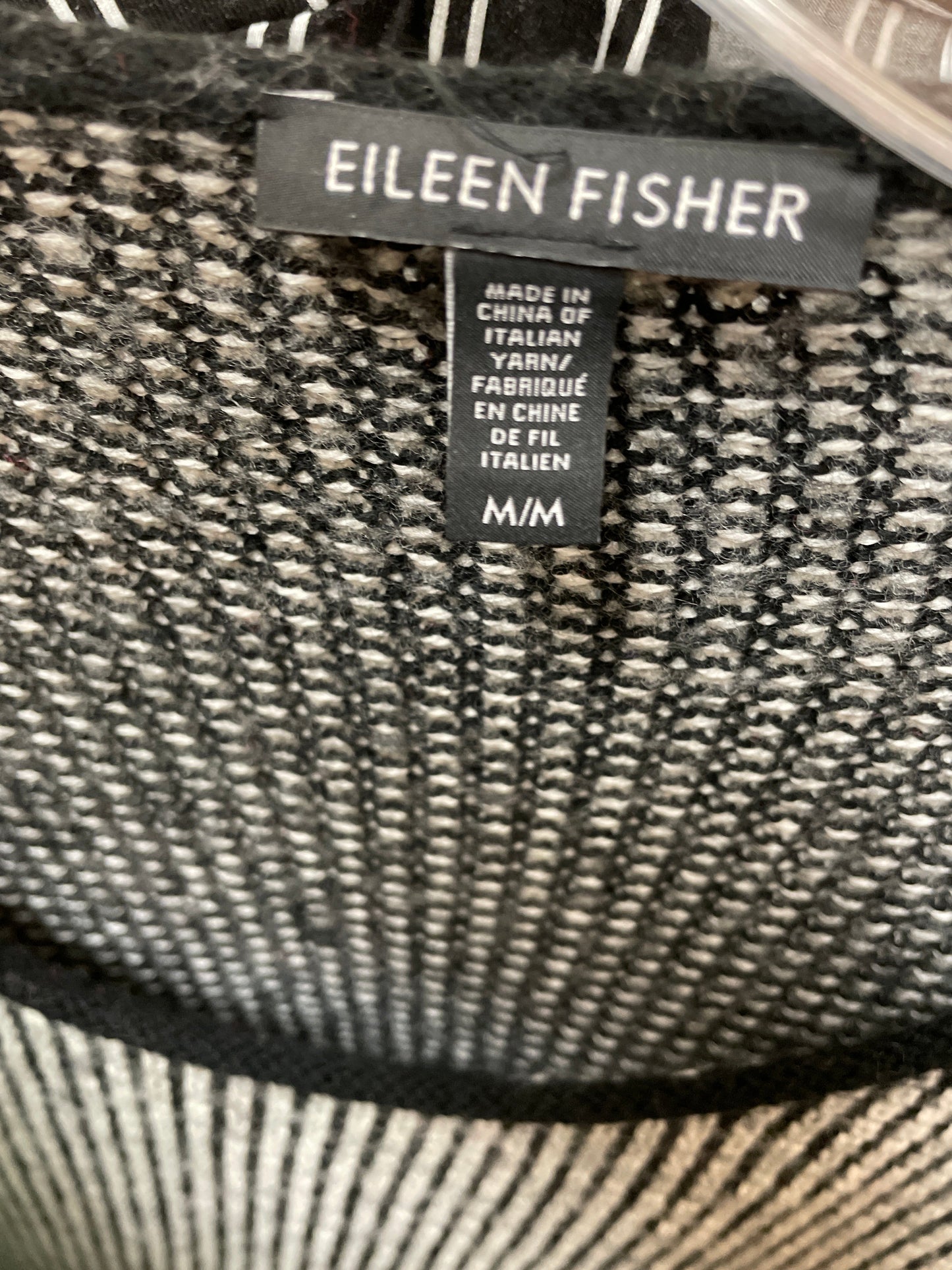 Black & White Sweater By Eileen Fisher, Size: M