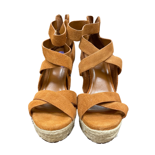 Tan Sandals Heels Wedge By Bcbgeneration, Size: 8.5