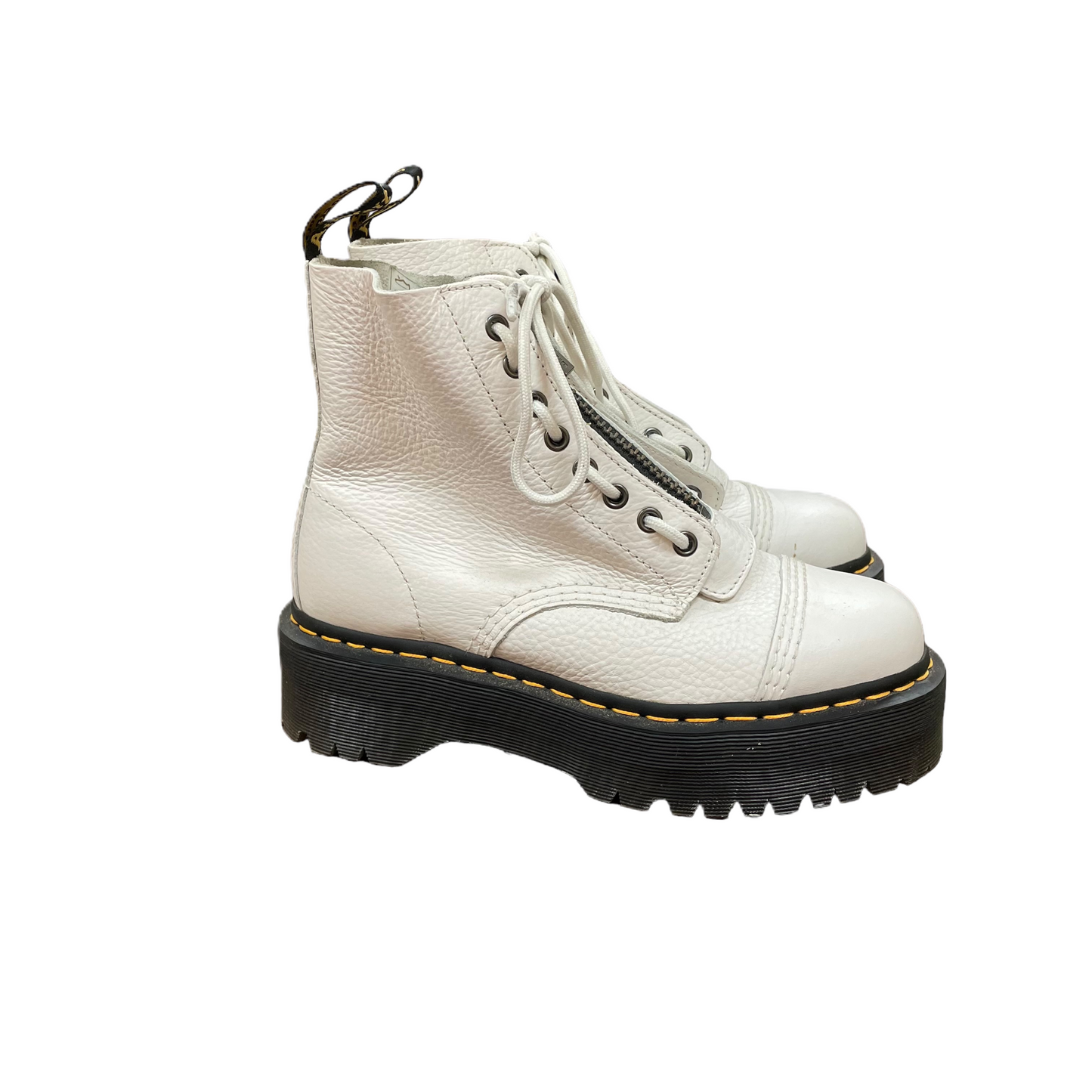 White Boots Combat By Dr Martens, Size: 8
