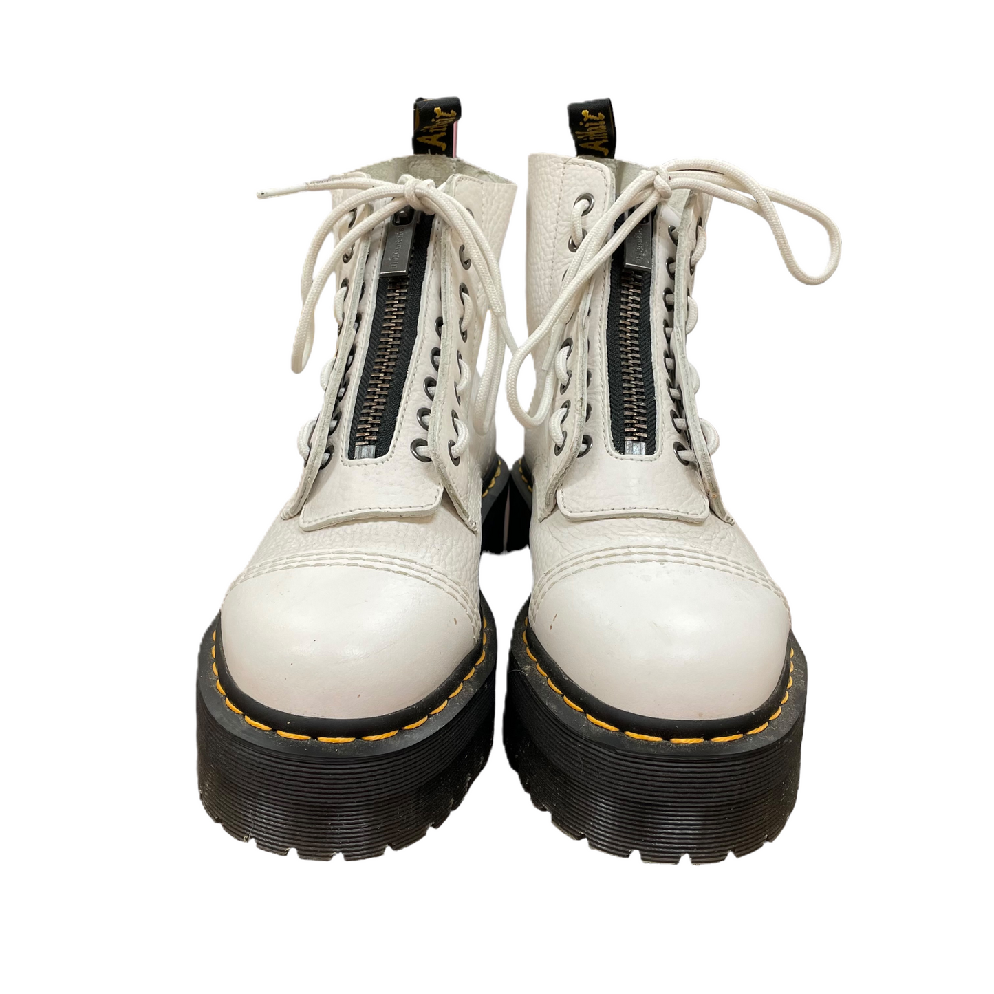 White Boots Combat By Dr Martens, Size: 8