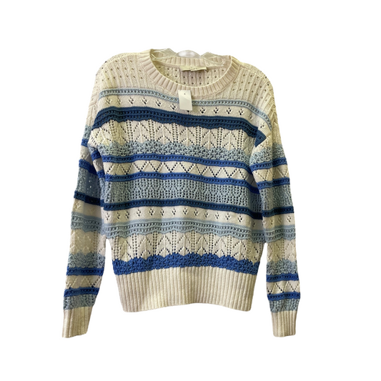 Blue & White Sweater By Loft, Size: S