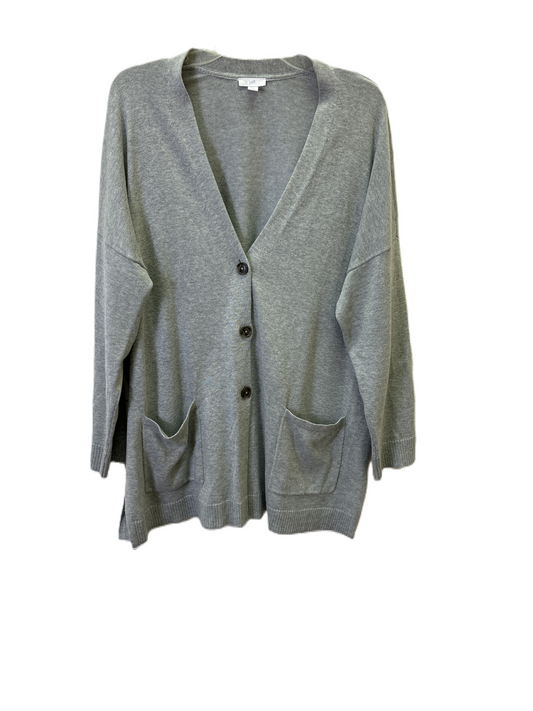 Sweater Cardigan By J. Jill In Grey, Size: 2x