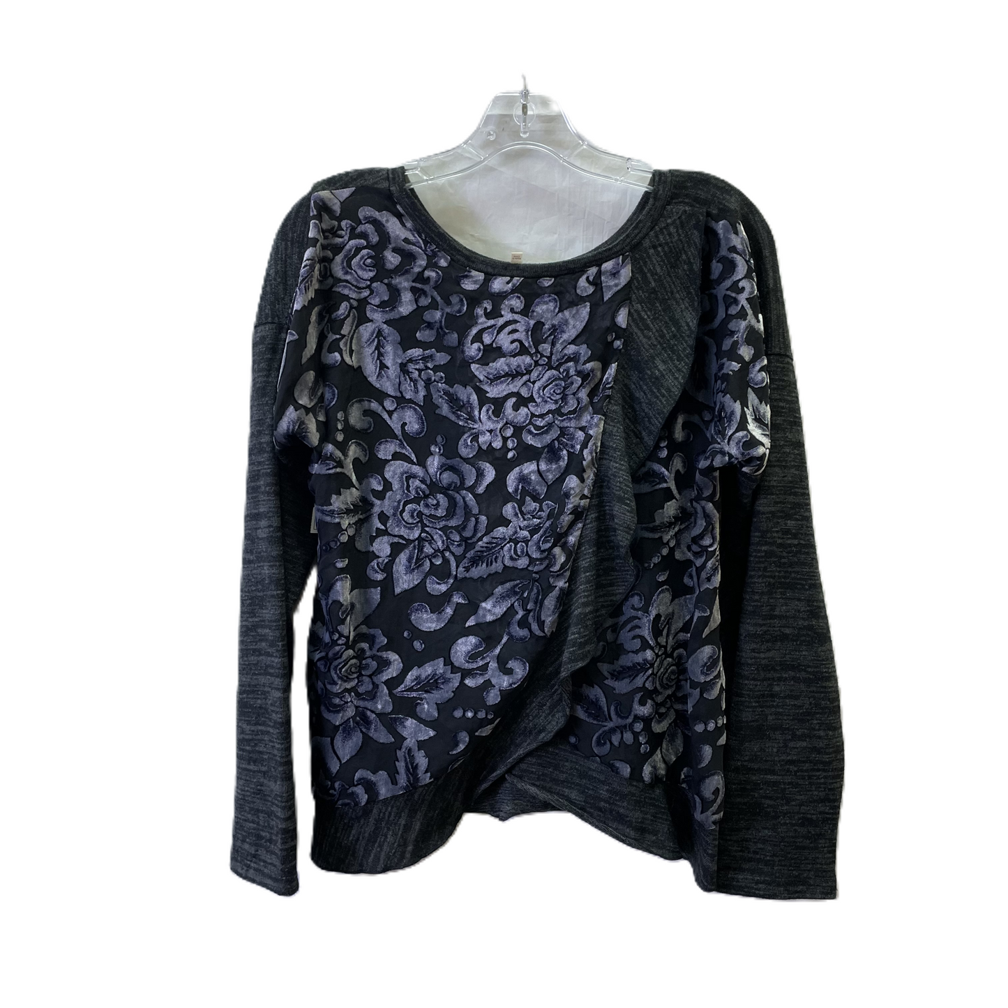 Top Long Sleeve By Mystree In Black & Grey, Size: M