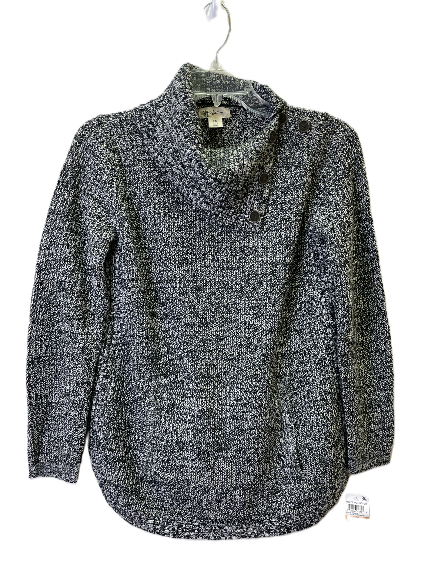 Sweater By Style And Company In Black & White, Size: Petite   S