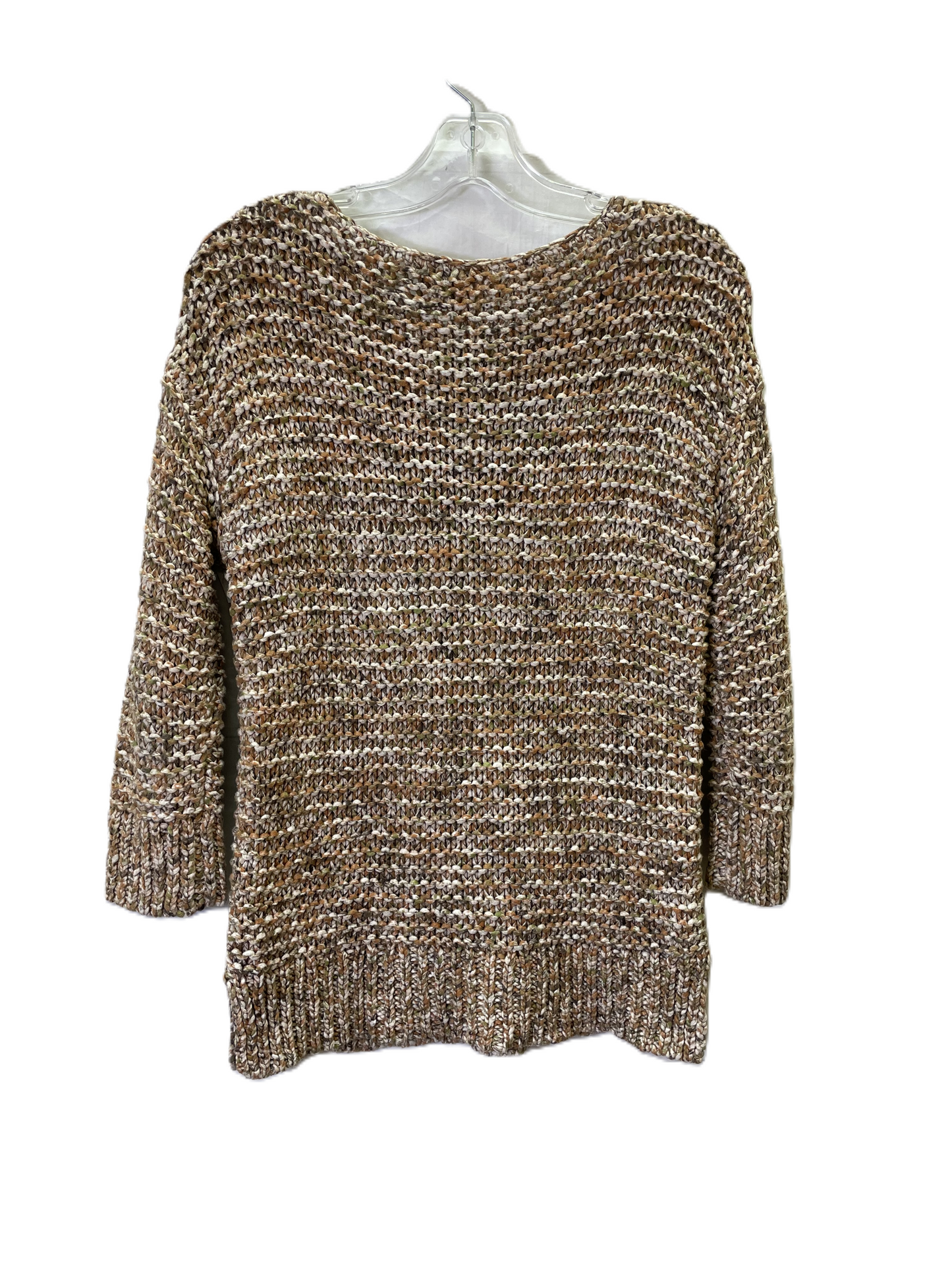 Sweater By Chicos In Brown & Cream, Size: S