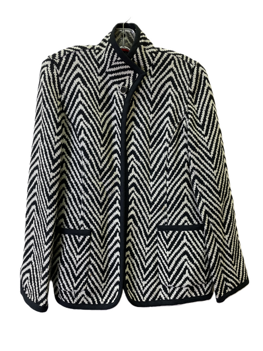 Sweater Cardigan Designer By Cma In Black & White, Size: S