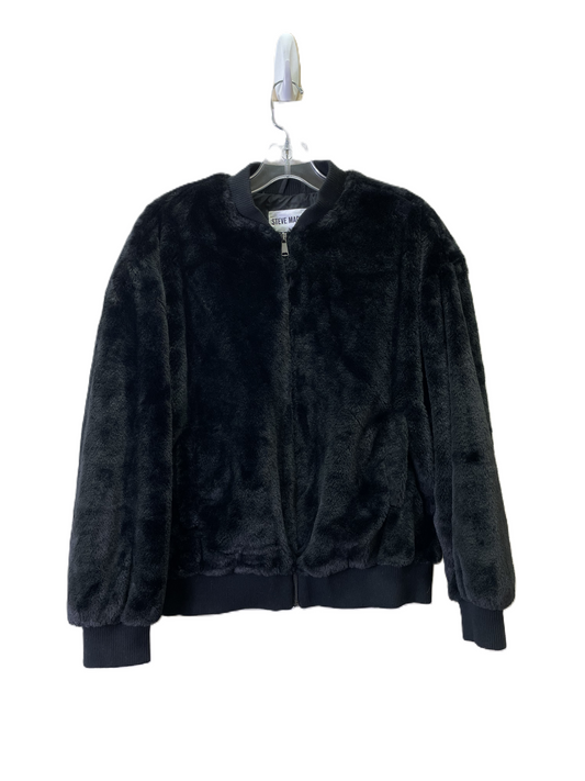 Jacket Faux Fur & Sherpa By Steve Madden In Black, Size: M